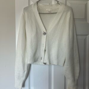 White cardigan